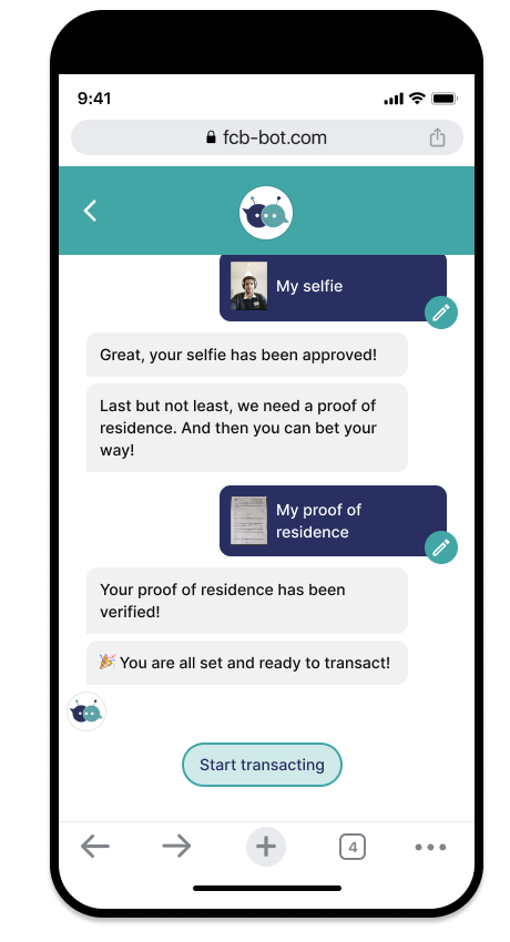 Customer onboarding screenshot of solution 